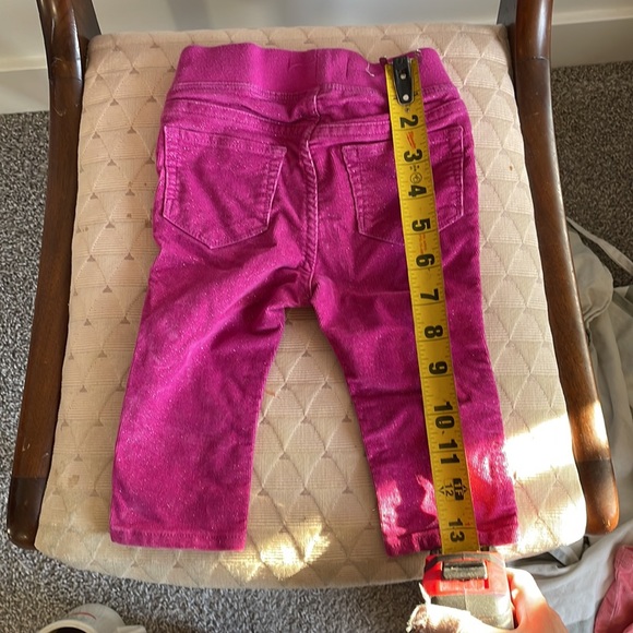 Baby GAP Sparkly stretchy waist pink purple corduroy girl pants - Picture 4 of 5